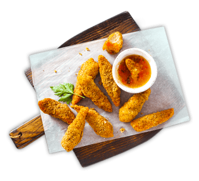 Bocconcini di pollo in crosta di mais